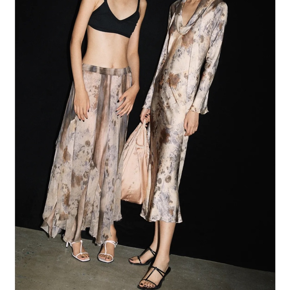 Elegant Tie-Dye Dress and Skirt Set